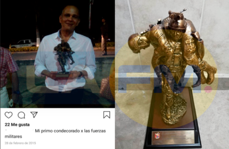 La Segunda División del Ejército Nacional, para esa fecha comandada por el general Jorge Humberto Jerez, condecoró al narcotraficante.